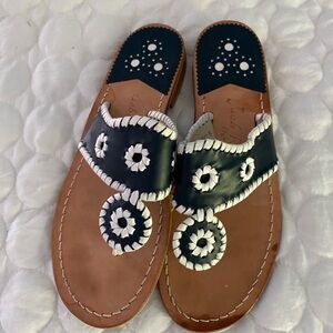 Jack Rogers sandals navy blue and white size 8